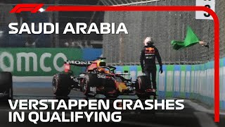 Verstappen Crashes Out In Qualifying  2021 Saudi Arabian Grand Prix [upl. by Nitas770]