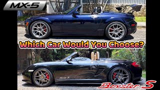 MX5 to BOXSTER 987  Which Car Would You Choose [upl. by Skipton]