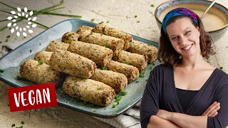 Knusprige Blumenkohl Kroketten selber machen Rezept  Vegan [upl. by Anem]