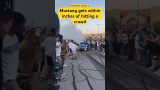 Mustang nearly hits crowd during burnout carshows mustang g [upl. by Amata71]