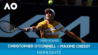 Christopher OConnell v Maxime Cressy Highlights 3R  Australian Open 2022 [upl. by Eileme]