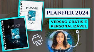 Planner 2024 para baixar e imprimir  com versões grátis completa e personalizável no canva [upl. by Der779]