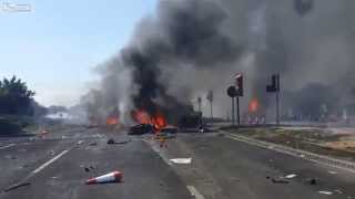 Aftermath of air show jet crash in England [upl. by Eetnuahs]