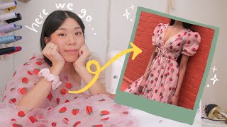 I DIY the strawberry dress Lirika Matoshi  WITHWENDY [upl. by Atteugram597]