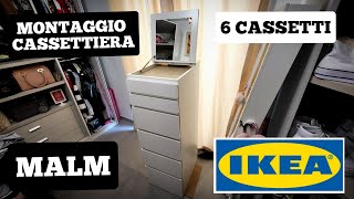 MONTAGGIO CASSETTIERA MALM IKEA CON 6 CASSETTI E SPECCHIERA FAI DA TE  ASSEMBLY  MONTAGE [upl. by Asha]