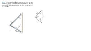 Find the forces AB and AC given F and angles with the law of sines [upl. by Samantha]