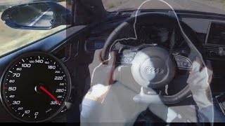 POV Driving an Audi RS6 doing Top Speed ​​with Kerosene [upl. by Shurwood]