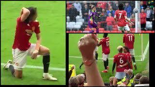 🔥Man United fans cant handle Cavanis celebrations after goal against Fulham [upl. by Dielu455]