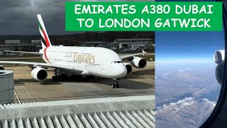 Emirates Airlines  A380 Dubai to Gatwick  Economy Class Flight [upl. by Scott]