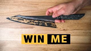 Win this sick 1500 handmade Sgrind harpoon chef kitchen knife by Willow Forge Customs [upl. by Houghton]