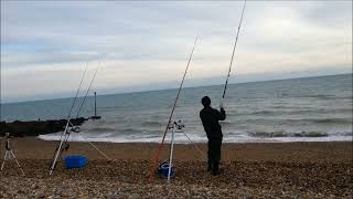 Live Bait  Shore fishing pendulum casting Twiss Groyne Hythe Marine Parade Kent UK [upl. by Cornie388]