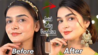 How To Avoid Cakey Foundation On Dry Skin  Flawless amp Smooth  Before amp After [upl. by Basia]