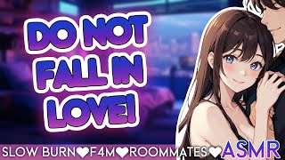 Sleeping in one bed with your Roommate🤍RP ASMR F4M Slow Burn Tomboy [upl. by Lottie]