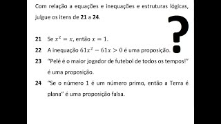 Proposição e sentenças abertas raciocínio lógico questão Quadrix concursos raciociniologico [upl. by Onyx]