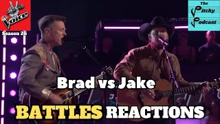 NBCs The Voice Season 26 Battles REACTION Brad Sample vs Jake Tankersley [upl. by Neitsirk]