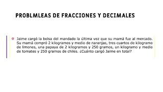 Jaime cargó la bolsa del mandado la última vez que su mamá fue al mercado Su mamá compró 2 kilogram [upl. by Leid]