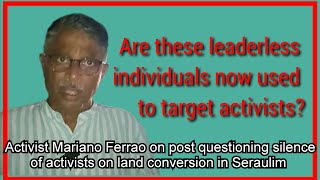 Are these leaderless individuals used to target activists Asks Mariano on post targeting activists [upl. by Freberg]