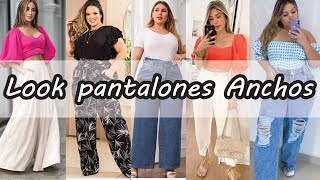 Pantalones anchos para mujer 👖 Cómo combinar pantalones anchos y verte elegante [upl. by Drewett]