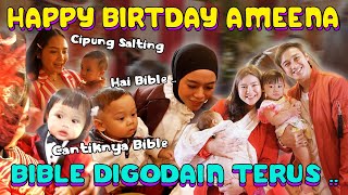 PERTAMA KALI BABY L amp CIPUNG KETEMU BIBLE  😳 AMEENA 1ST BIRTHDAY PARTY [upl. by Ivor]