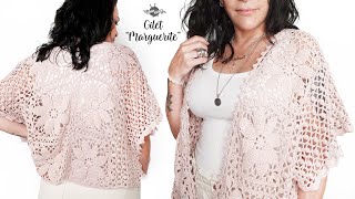 Crochet gilet quotMargueritequot I Tuto gilet dentelle I Granny fleur [upl. by Asilla]