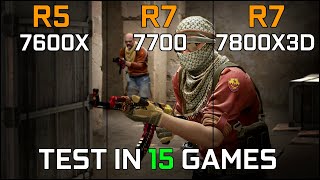 RYZEN 5 7600X vs RYZEN 7 7700 vs RYZEN 7 7800X3D  Test in 15 Games [upl. by Farleigh243]