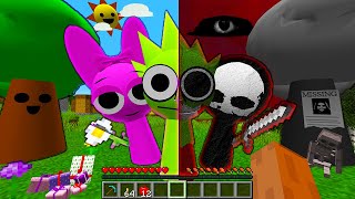 EVIL and GOOD Incredibox Sprunki are HUNTING ME Im surviving in a HAUNTED HOUSE in Minecraft [upl. by Nicki]