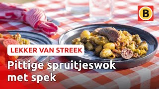 Lekker én makkelijk spruitjeswok met spek  Lekker van streek [upl. by Anurb178]