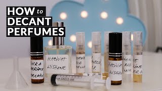 How to decant perfumes  Make your own fragrance samples  3 methods [upl. by Aitercal65]