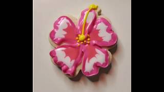 Gorgeous Hibiscus Decorated Cookie [upl. by Haimrej]