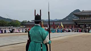 Gyeongbokgung Palaces changing of the royal guards ceremony Seoul South Korea 🇰🇷 6 Oct 2024 [upl. by Frederigo]