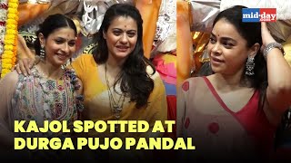 KajolTanishaa amp Sumona Chakravarti at Durga Pujo pandal in Mumbai [upl. by Adalai]