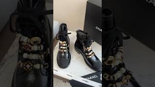 CC Combat Boots Black Strass Pearls G45856 boots combatboots leatherboots unboxing luxury [upl. by Annuhsal]