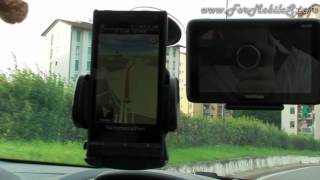 Demo navigazione GPS in auto con Navigon 411 su Sony Xperia S [upl. by Dorweiler623]