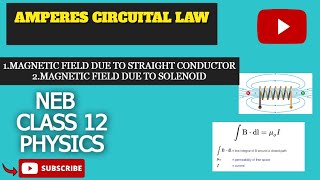 APPLICATION OF AMPERE CIRCUITAL LAW 9MAGNETISM CLASS 12 NEB [upl. by Seiter278]