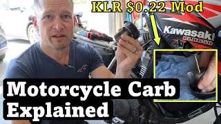 Motorcycle Carb Needle Adjustment HowTo How a CV Carb Works  KLR 022 Mod [upl. by Merwyn]