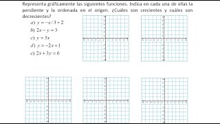 Representación de funciones lineales crecimiento y decrecimiento [upl. by Yarod]