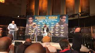 WOW Manny Pacquiao vs Adrien Broner Fight  In Person Meeting For First Time Broner Goes In [upl. by Cadal302]