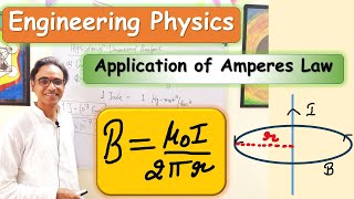 Amperes Law Application Magnetic field around Straight Wire for Engineering Physics balendra [upl. by Ecnadnac]