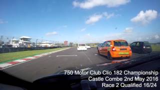 750mc Clio 182 Castle Combe Highlights Crash amp Spin 2nd May 2016 [upl. by Orly]