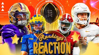 FINAL CFP Rankings Michigan claims top spot FSU left out  Rankings Reaction 🏈 [upl. by Stella202]