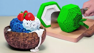 Magnet Challenge  Cool Down With Magnetic Balls Delicious Coconut Ice Cream Recipe [upl. by Eremihc]