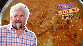 Guy Eats quotRIDICULOUSquot Lobster Ravioli  Diners Driveins and Dives with Guy Fieri  Food Network [upl. by Lalib]