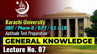 General Knowledge  Lec7  Karachi University Test Preparation [upl. by Janela]