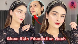 Glass Skin Foundation Hack  Smooth Long Lasting Foundation For Summers  SUPER GLOWY [upl. by Ynos]