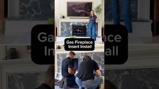 Gas Fireplace Insert Installation fireplacemakeover [upl. by Aubrette559]