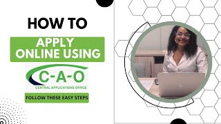 How To Apply Online Using The CAO Website For First Time Applicant [upl. by Ecnedurp289]