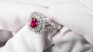 Platinum Unheated Ruby amp Diamond Ring 211ctw Alighieris Auction House [upl. by Tobe395]