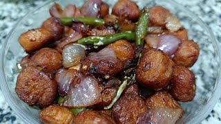 Dry Soya Chunks chilli recipe [upl. by Nevai147]