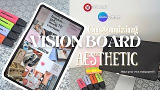 how to make your own wallpaper on android aesthetic vision board wallpaper 2024 customization [upl. by Mitran]