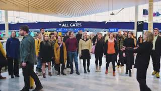 Kipinät Choir performs Finlandia at Helsinki Airport [upl. by Drofiar]